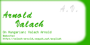 arnold valach business card